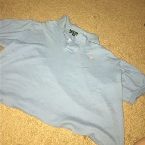 blue cropped polo